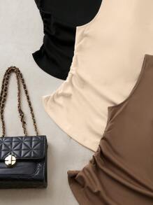 SHEIN LUNE 3入組肋紋針織背心，立領上衣 - 彩色 - 查看 3