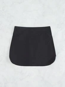 SHEIN Swim Carnaval De Falda Pantalón De Baño De Cintura Alta De Color Sólido