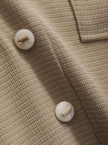 FRIFUL 女款純色羈扣細節前開衩半身裙 - 卡其色 - 查看 6