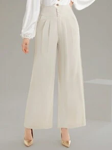 Modelyn Women's Wide Leg Pants - Beige - View 1
