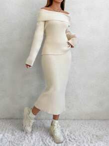 SHEIN Unity Women Sweater Co-Ords - White - View 3