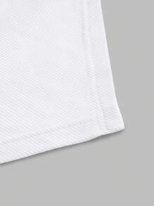 SHEIN ICON 露肩帶背心領長袖t恤 - 白色 - 查看 4