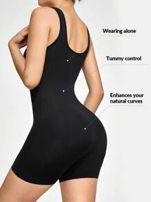 SHAPORA 塑身中段大腿塑身衣紧身衣塑身衣胸部和臀部提拉衣腹部腰部大腿控制 - 黑色 - 查看 3