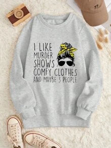 SHEIN Slayr 圓領寬鬆長袖運動衫 - 灰色 - 查看 6