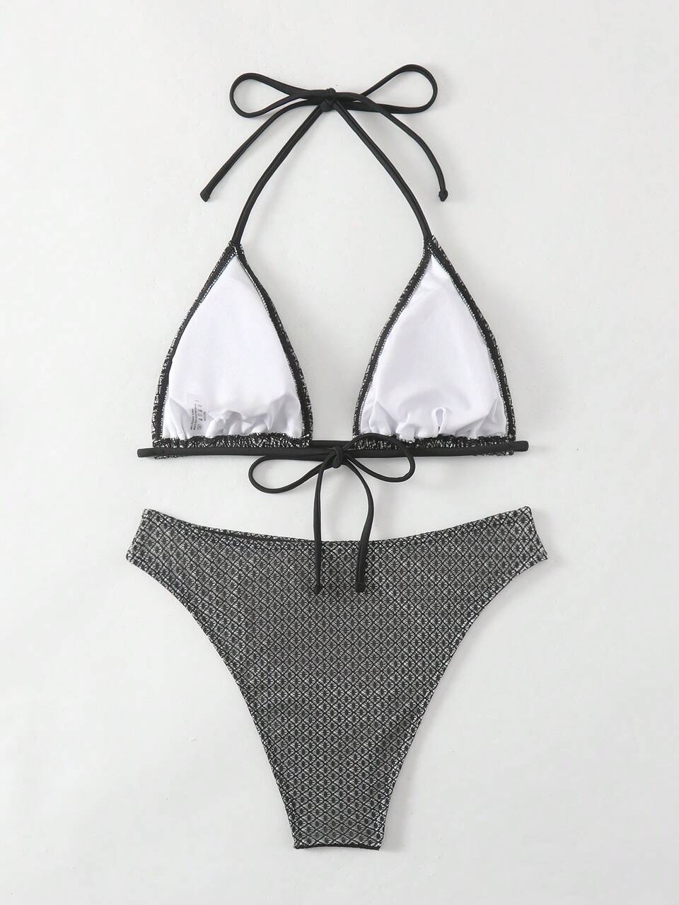 All Over Print Triangle Cup Halter Neck Bikini Set, Holiday Style Music Festival Summer Beach