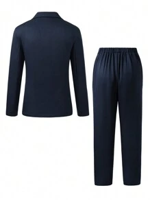 Conjunto De Traje Formal Estilo Caballero Para Adolescentes - Azul - Ver 2