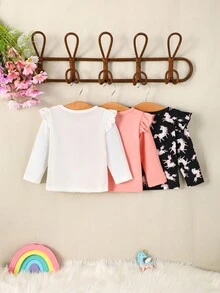 3入組寶寶女孩獨角獸印花上衣 - 彩色 - 查看 2