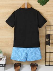 SHEIN Bé trai Giải trí 2 Miếng - màu đen - Xem 2