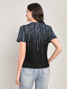 SHEIN LUNE 女士短袖花卉印花t恤 - 彩色 - 查看 2