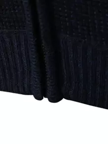 Manfinity Homme Nam Chần Bảng Dây kéo Khép kín Dây rút áo có mũ Áo len Mở Áo len - màu đen - Xem 4