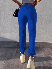 RueChic Zijzakken Trekkoord Sweatpants - Blauw - Bekijken 2