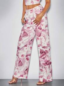 SHEIN BAE 粉色牛仔連身褲和情人節裝飾 - 粉色 - 查看 6