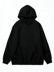 男士口號印花帽t恤 - 黑色 - 查看 2