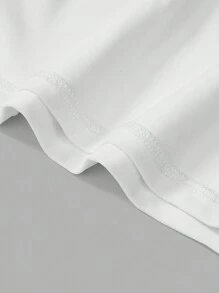 SHEIN MOD 白色扭結花結交叉前短上衣,帶有荷葉邊飾 - 白色 - 查看 4