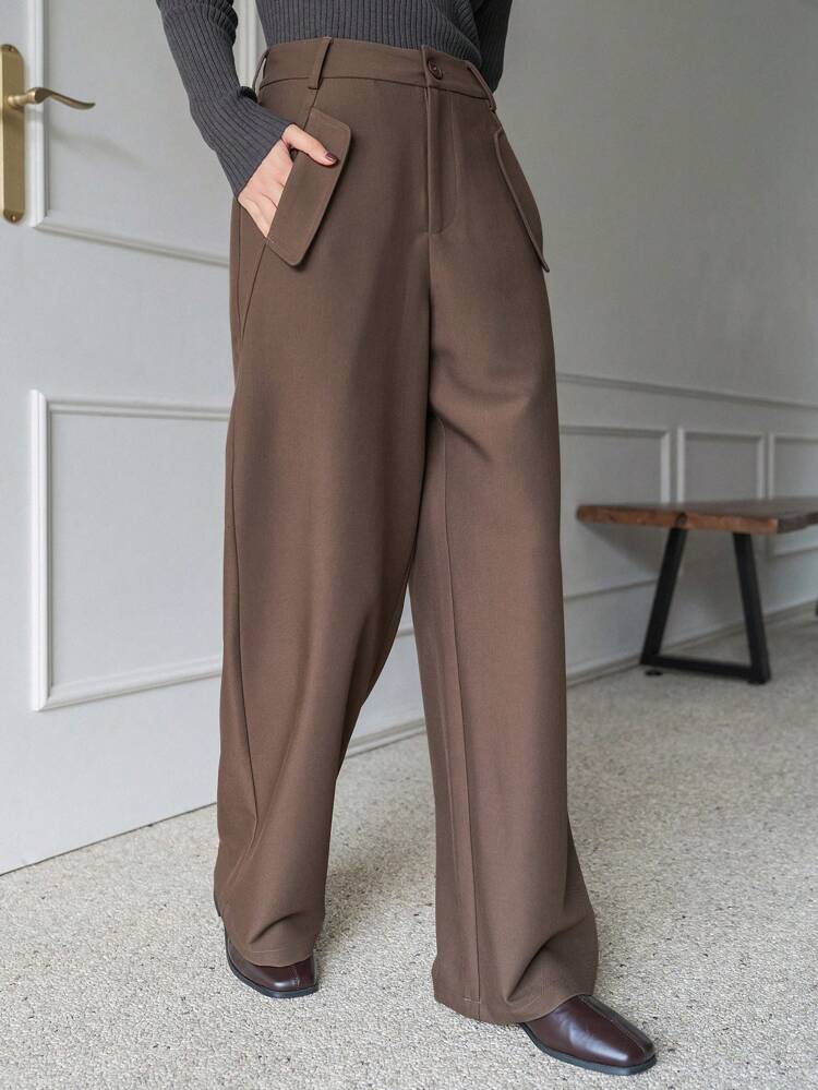 Women's Solid Color Suit Pants Business Attire