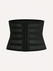 SHAPORA 1入實心鉤眼腰部訓練帶 - 黑色 - 查看 2