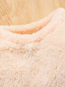 SHEIN Girls' (Little) Solid Color Plush Sweatshirt - Multicolor - View 3