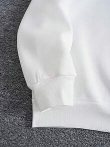Nam Mẫu In Áo nỉ có mũ Với dây rút - trắng - Xem 3