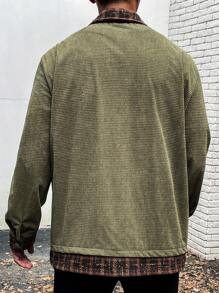 Manfinity Hypemode Men Plus Green Plaid Texture Jacket - Multicolor - View 2