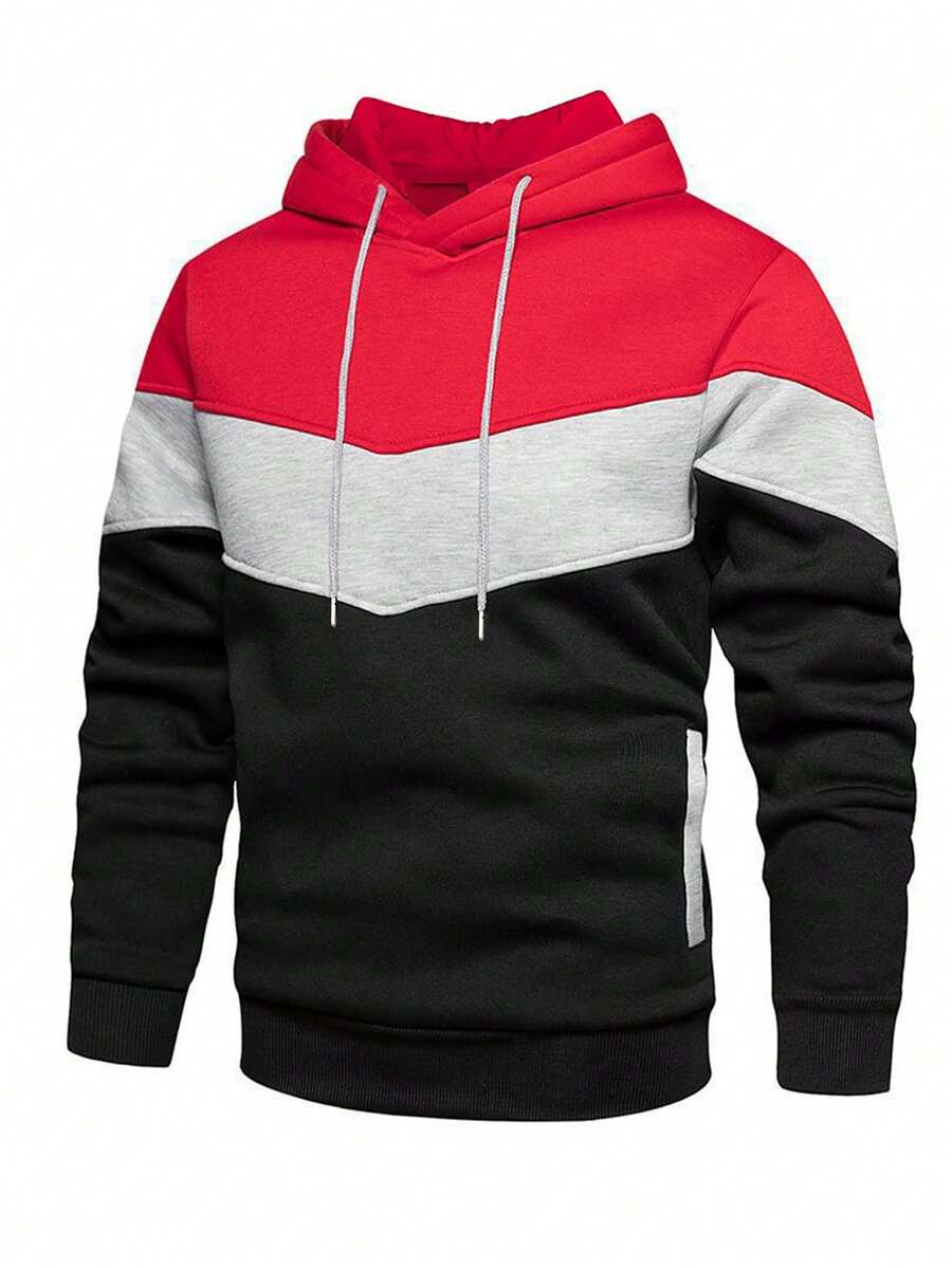 NITAGUT 男士撞色抽繩連帽衫 - 彩色 - 查看 1