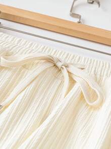 SHEIN Unity Pantaloni Con Coulisse In Vita Tinta Unita - Albicocca - Visualizzare 5