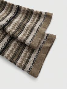 Fairycore 幾何印花露肩喇叭袖毛衣 - 綠色 - 查看 3