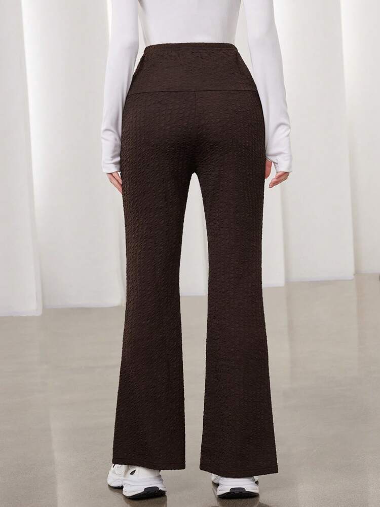 Women'S Casual Letter Printed Patch Slit Hem Pants