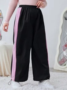 SHEIN EZwear 女款大尺寸抽繩側條紋慢跑褲 - 彩色 - 查看 5