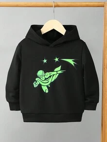 SHEIN Young Boy Cartoon Printed Sweatshirt Jumpsuit For Leisure - Black - View 7