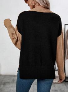 SHEIN LUNE V-hals Oversized Mouw Truien