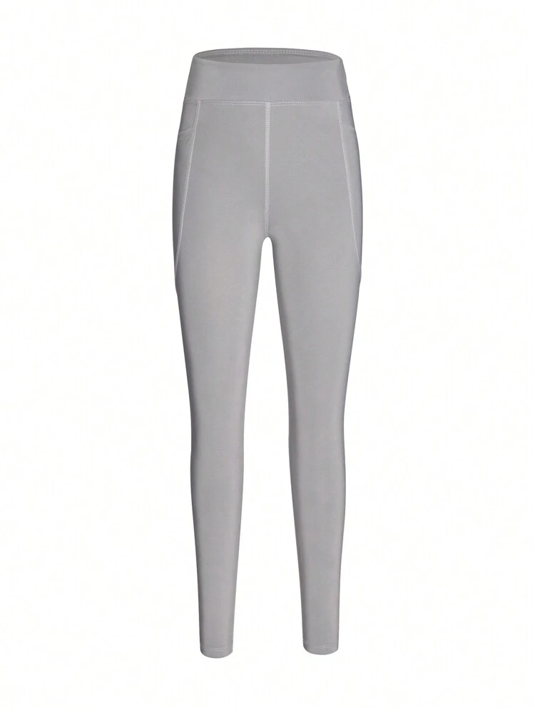 Tween Boy Solid Color High-Waisted Fitness Leggings