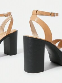 SheIn VCAY Sandalias De Verano - Tacones Gruesos, Plataforma Impermeable, Suela Gruesa, Zapatos De Mujer De Moda, Dedo Del Pie Abierto - Multicolor - Ver 5