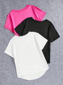 SHEIN Sports Tricou sport cu guler rotund pentru femei, tricouri de sală