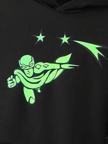 SHEIN Young Boy Cartoon Printed Sweatshirt Jumpsuit For Leisure - Black - View 5