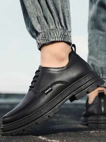 全新時尚百搭潮流休閒舒適男士正裝鞋 - 黑色 - 查看 3
