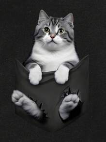 SHEIN Cô gái Tween Giải trí Mô hình Cartoon Ngắn tay Áo thun Thích hợp Cho mùa hè - màu đen - Xem 3