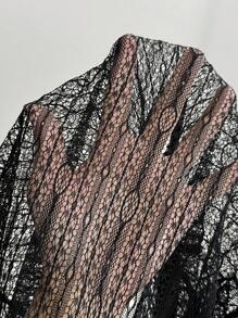 Zolique 女士蕾絲兩件套裝 - 黑色 - 查看 7