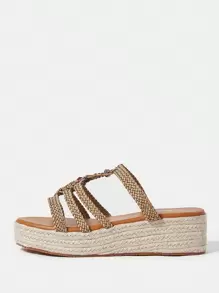 Styleloop Women's Thick Bottom Sandals - Gold - View 5