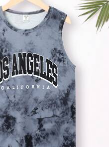 男童寬鬆款圓領背心套裝,印有字母圖案,2入組 - 彩色 - 查看 3