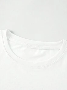 男款標語心型印花短袖 T 卹 - 白色 - 查看 6