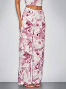 SHEIN BAE 粉色牛仔連身褲和情人節裝飾 - 粉色 - 查看 5