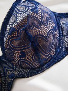 Sujetador de encaje, lencería para mujer - azul real - Ver 4