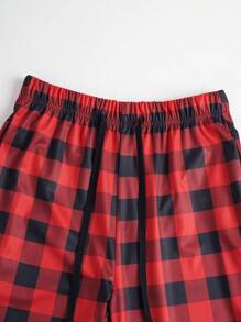 INAWLY Women's Wide Leg Printed Check Pants - Multicolor - View 4