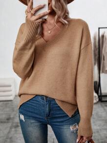 SHEIN LUNE V-hals Oversized Mouw Truien