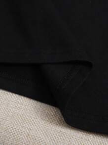 SHEIN EZwear Colorblock Raglan Sleeve Bodycon Dress - Black and White - View 4