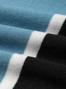 Manfinity Homme Men'S Round Neck Color Block Knitted Top , Vintage , Work , Color Block , Friends - Multicolor - View 7