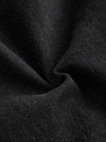 ROMWE Grunge Punk Quần Jeans Skinny Rách Và Xước Có Chi Tiết Băng, Trường Học - màu đen - Xem 4