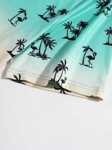 Manfinity RSRT 男士棕櫚樹印花短袖t恤和短褲套裝 - 彩色 - 查看 4