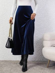 SHEIN Clasi Của phụ nữ Nhung Váy Với Dây kéo sau - Nhiều màu - Xem 1