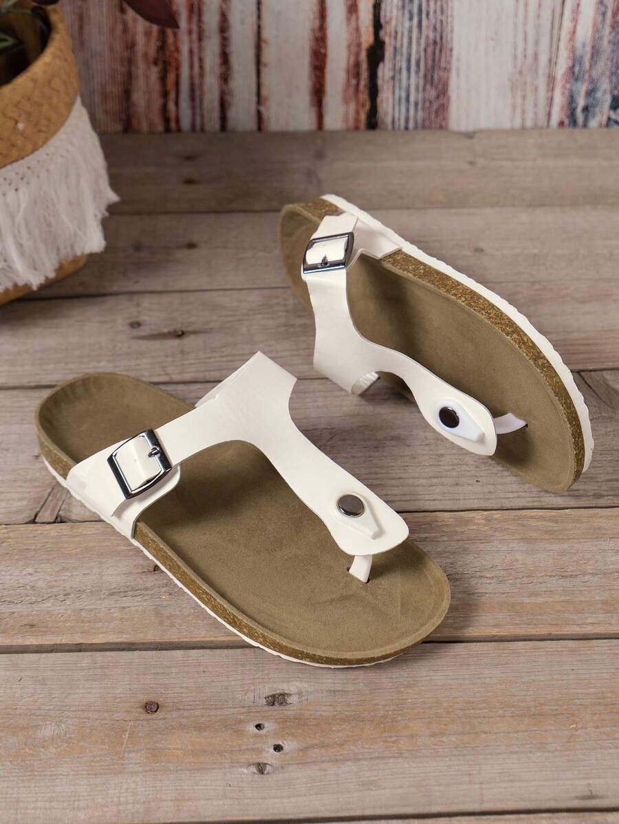 Dép xỏ ngón nữ có dây đeo đàn hồi có thể điều chỉnh, thoải mái, bền và chống trượt - trắng - Xem 1